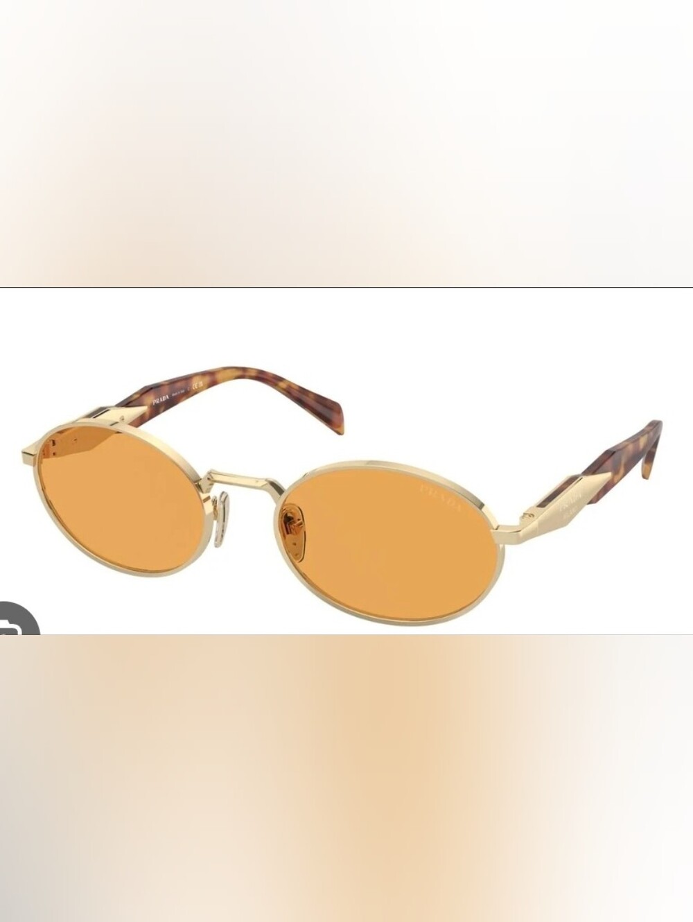 PRADA OVAL Gold Frame Sunglasses